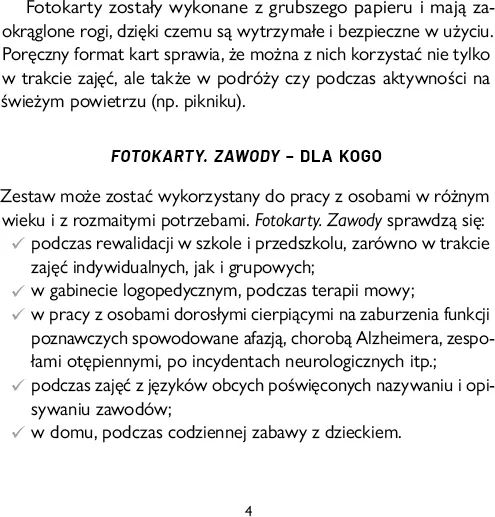 Fotokarty. Zawody. Uniwersalna pomoc edukacyjna - tantis.pl
