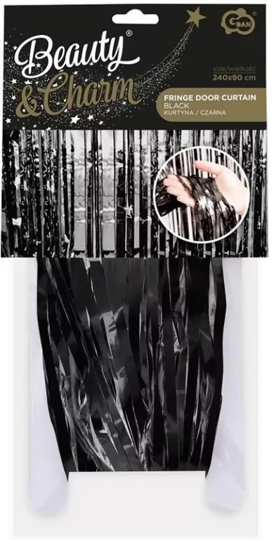 Kurtyna dekoracyjna B&C czarna 90x240cm - tantis.pl