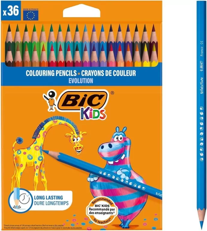 Kredki drewniane Kids Smooth ECO 36szt BIC - tantis.pl