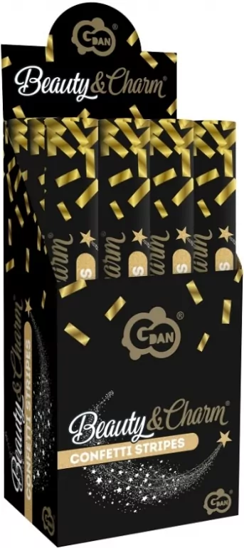 Konfetti pneumatyczne złote paski foliowe 40cm - tantis.pl