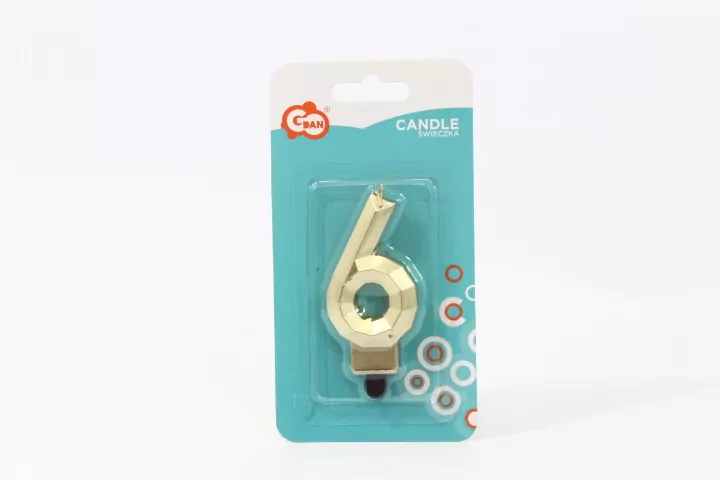 Świeczka Cyfra 6 Diament 7,6cm - tantis.pl