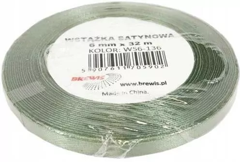 Wstążka satynowa khaki 6mm x 32m - tantis.pl