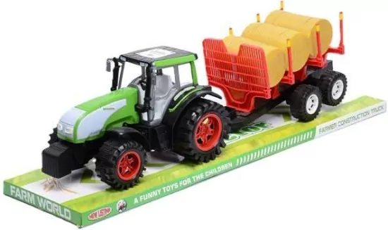 Traktor gigant z belami słomy