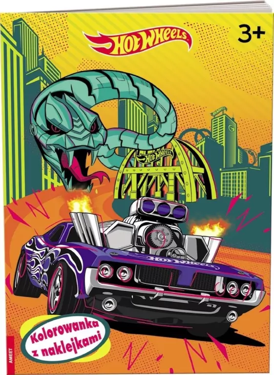 Mattel Hot Wheels. Kolorowanka z naklejkami - tantis.pl