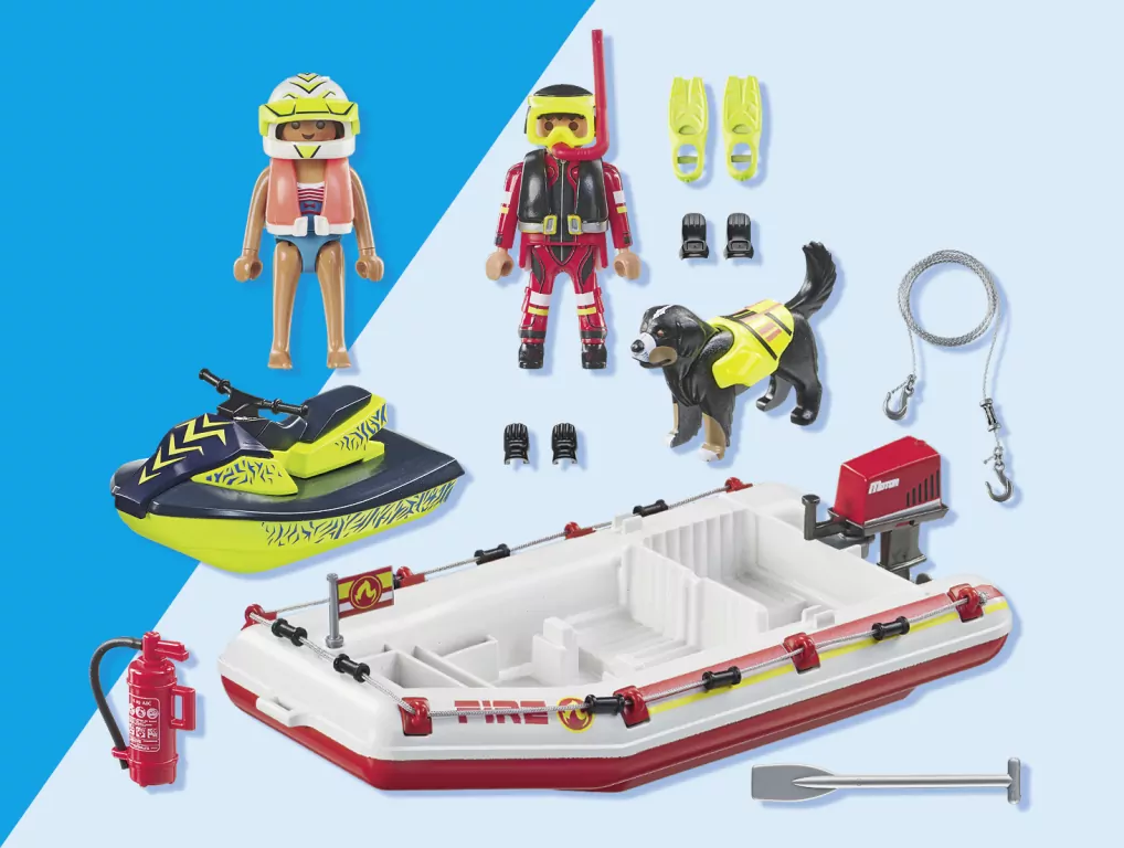 Playmobil 71464 Łódz straży pożarnej ze skuterem wodnym - tantis.pl