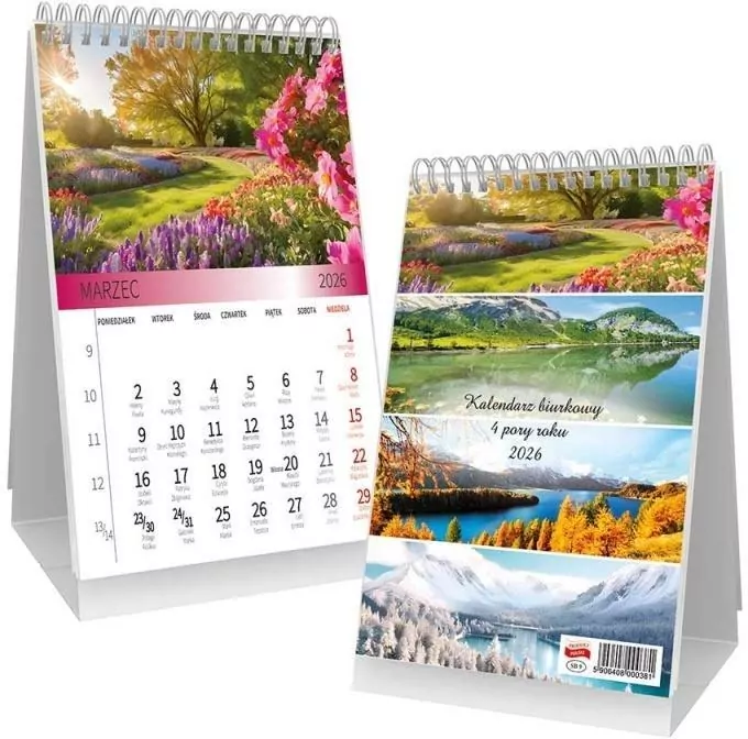 Kalendarz 2024 biurkowy. Cztery pory roku - tantis.pl