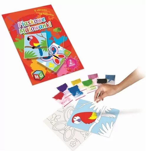 Multigra. Piaskowe malowanki. Motyl i papuga - tantis.pl