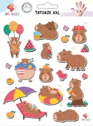 Tatuaże zmywalne dla dzieci Wypoczęta Kapibara XXL