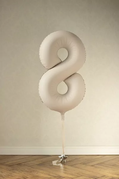 Balon foliowy cyfra 8 86cm jasny beż - tantis.pl