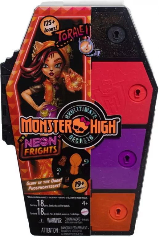 Straszy sekrety Toralei Stripe neon Monster High - tantis.pl