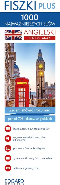 Fiszki PLUS. 1000 najważniejszych słów. Angielski Poziom A1-A2 - tantis.pl