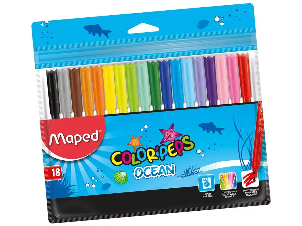 Flamastry Colorpeps Ocean 18 kolorów MAPED - tantis.pl