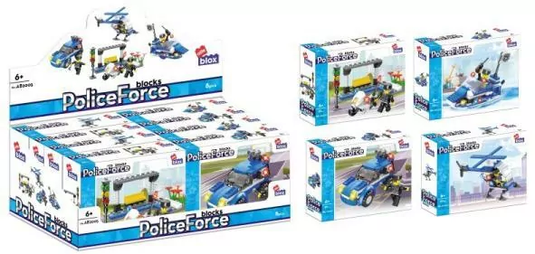 Klocki konstrukcyjne Alleblox policja 96-104 elementów, mix - tantis.pl