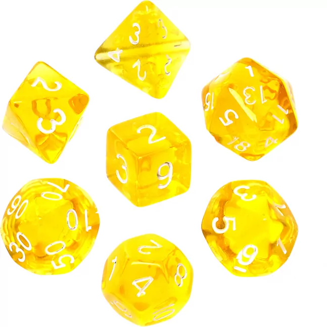 Rebel. Komplet kości RPG. Mini Kryształowe. Żółte - tantis.pl
