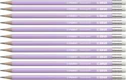 Ołówek HB z gumką. Swano Pastel lilia