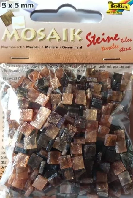 Mozaika kamyczki marmurkowe 5x5mm brązowa - tantis.pl