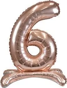 Balon foliowy stojący 6 różowe złoto 90cm - tantis.pl