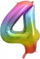Balon foliowy B&C cyfra 4 tęczowa, 85cm - tantis.pl