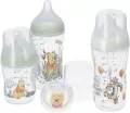 NUK. Perfect Match. Zestaw: smoczek/ 3 butelki. 0-6 miesięcy. Kubuś Puchatek - tantis.pl