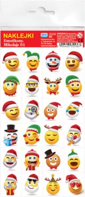 Naklejki. Emotikony Mikołaje