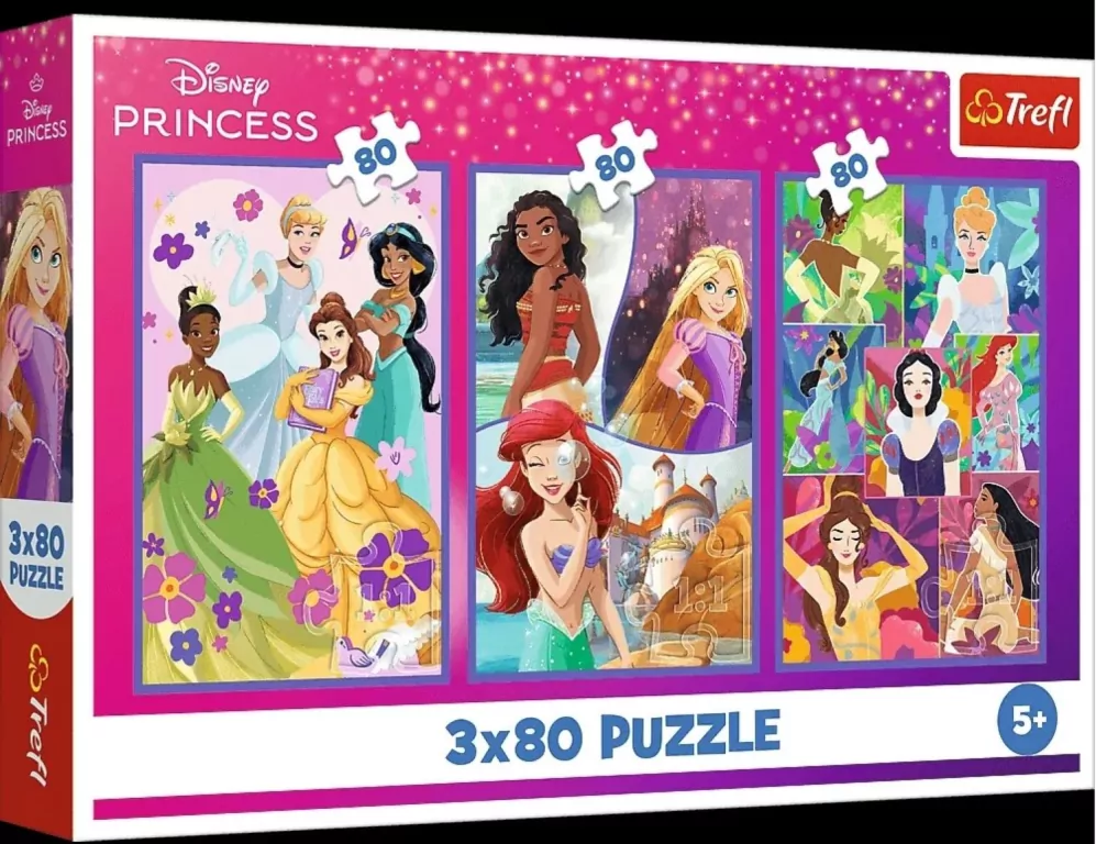 Puzzle 3x80 Księżniczki przyjaciółki TREFL - tantis.pl