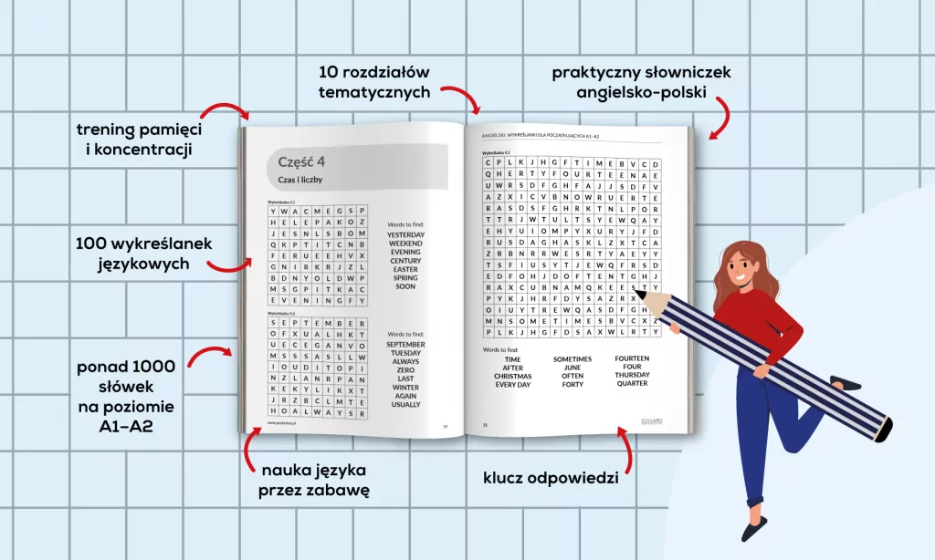 Angielski. Wykreślanki dla początkujących A1-A2 - tantis.pl
