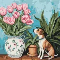 Malowanie po numerach -Czarujące tulipany 40x40cm - tantis.pl
