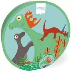 Puzzle 30 konturowe Dinozaury