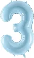 Balon foliowy 3 jasny niebieski 86cm - tantis.pl