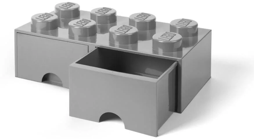 LEGO(R) pojemnik klocek z szufladami ósemka szary - tantis.pl