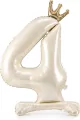 Stojący balon foliowy cyfra 4 84cm jasny krem - tantis.pl
