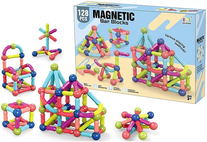 Klocki magnetyczne 3D 128el - tantis.pl