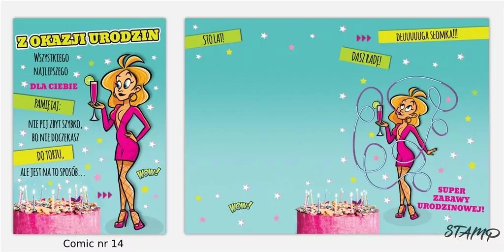 Karnet Comic B6 + koperta wzór nr 14 Urodziny - tantis.pl