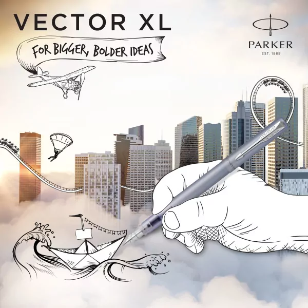 Pióro wieczne Vector XL Silver Blue M - tantis.pl