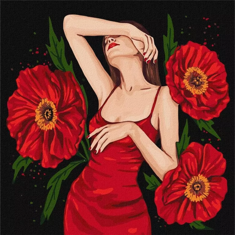 Malowanie po numerach - Tajemnicze piękno 40x40cm - tantis.pl