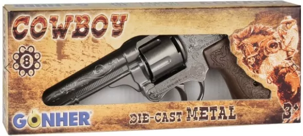 Metalowy rewolwer kowbojski 8 naboi - tantis.pl