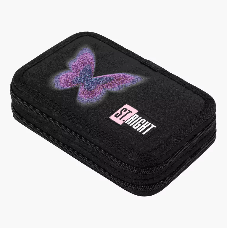 Piórnik podwójny z wyposażeniem Pastel Butterfly - tantis.pl
