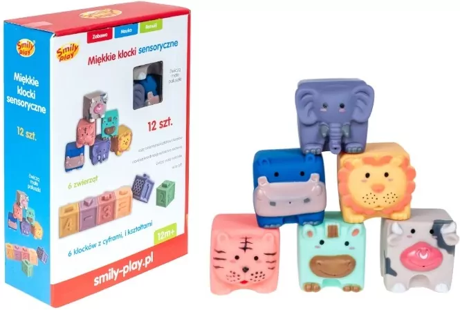 Miękkie klocki sensoryczne, 12 elementów - tantis.pl
