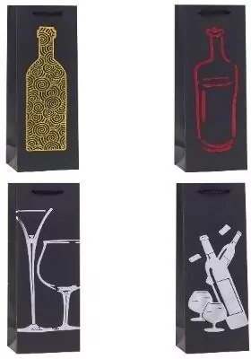 Torebka ozdobna na butelkę 12x36x9cm mix ROZETTE - tantis.pl
