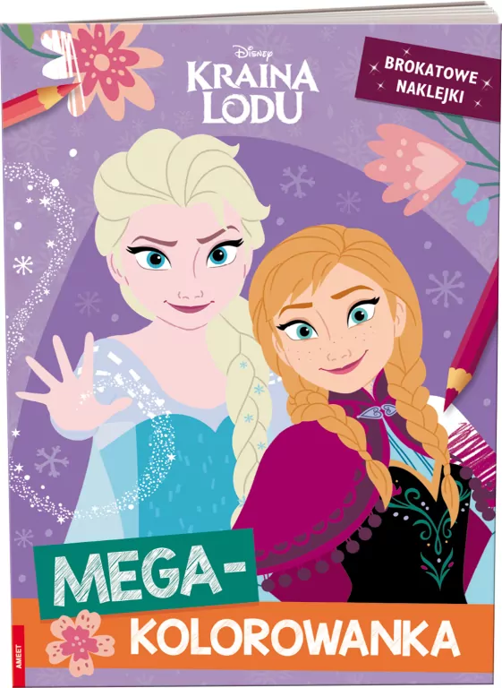 Kraina Lodu. Megakolorowanka. Brokatowe naklejki - tantis.pl
