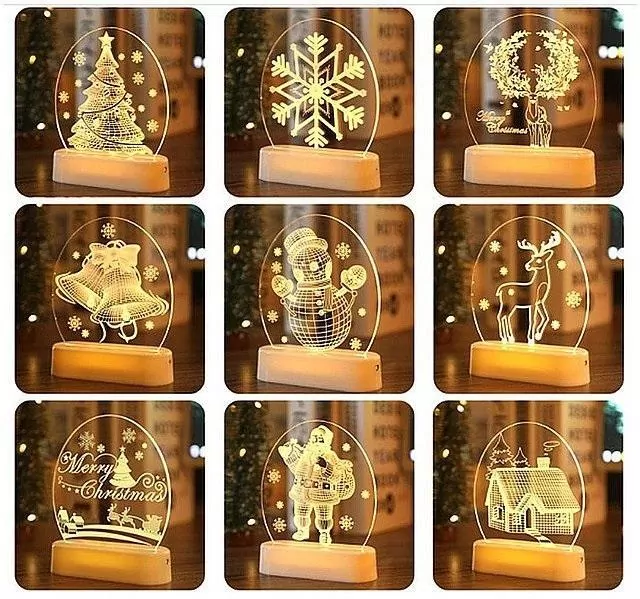 Lampka ledowa z motywem świątecznym. Mix - tantis.pl