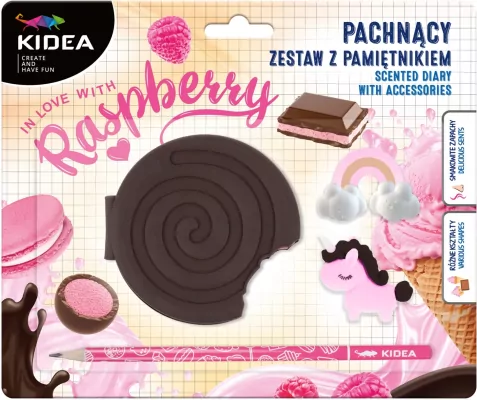 Pamiętnik pachnący z akcesoriami Malinowy krem