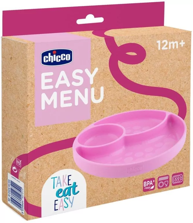 Chicco. Talerz. 12 miesięcy. Różowy - tantis.pl