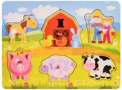 Układanka drewno. Farma