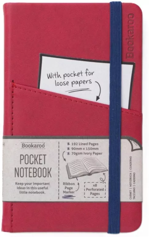 Notatnik A6. Bookaroo. Journal Pocket. Bordowy - tantis.pl