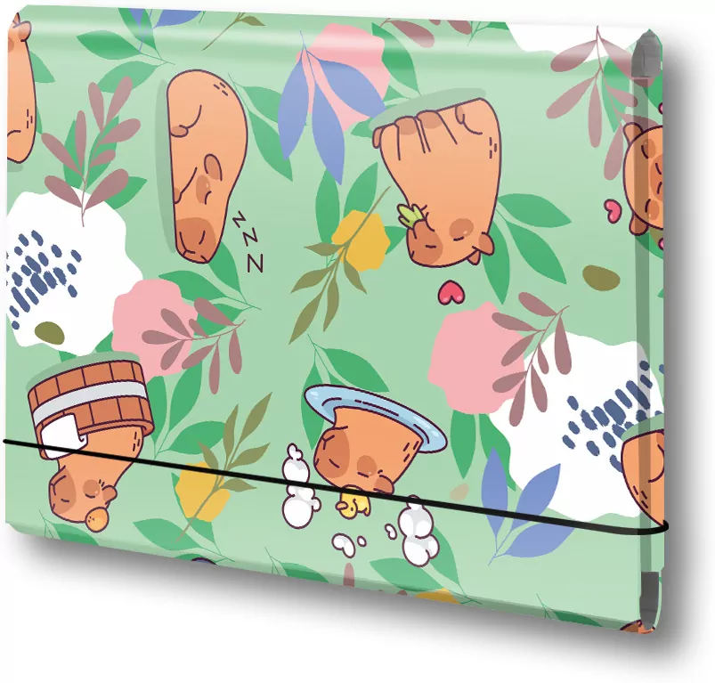 Teczka łamana A5 na gumkę Kapibara łąka PENMATE - tantis.pl