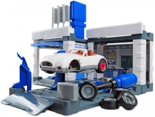 Stacja obsługi Bosch z myjnią i samochodem