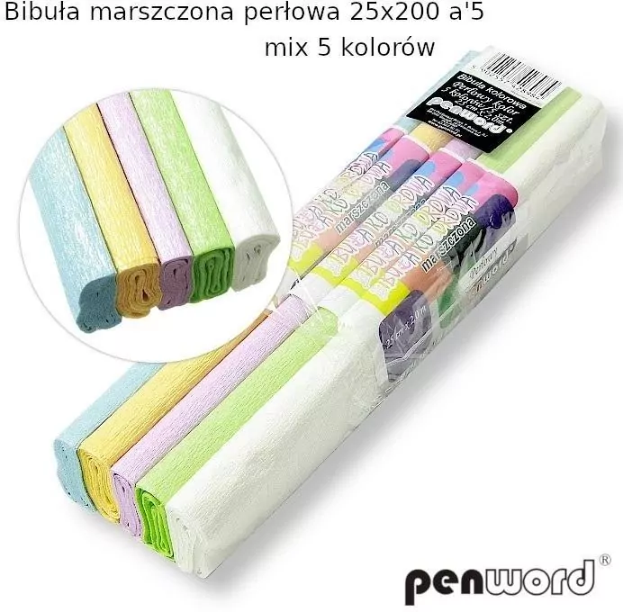 Bibuła marszczona 25x200. Perłowa - tantis.pl