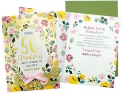 Karnet B6 Urodziny 50 (kwiaty)
