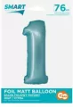 Balon foliowy Smart cyfra 1 niebieski matowy 76cm - tantis.pl